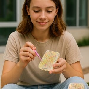 Hair Picking Picky Pad Fidget Toy (Rainbow) | Anxiety & Stress Relief Tool